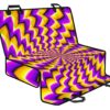 Yellow Dizzy Moving Optical Illusion Pet Car Back Seat Cover - d60181ab32f3