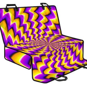 Yellow Dizzy Moving Optical Illusion Pet Car Back Seat Cover - d60181ab32f3