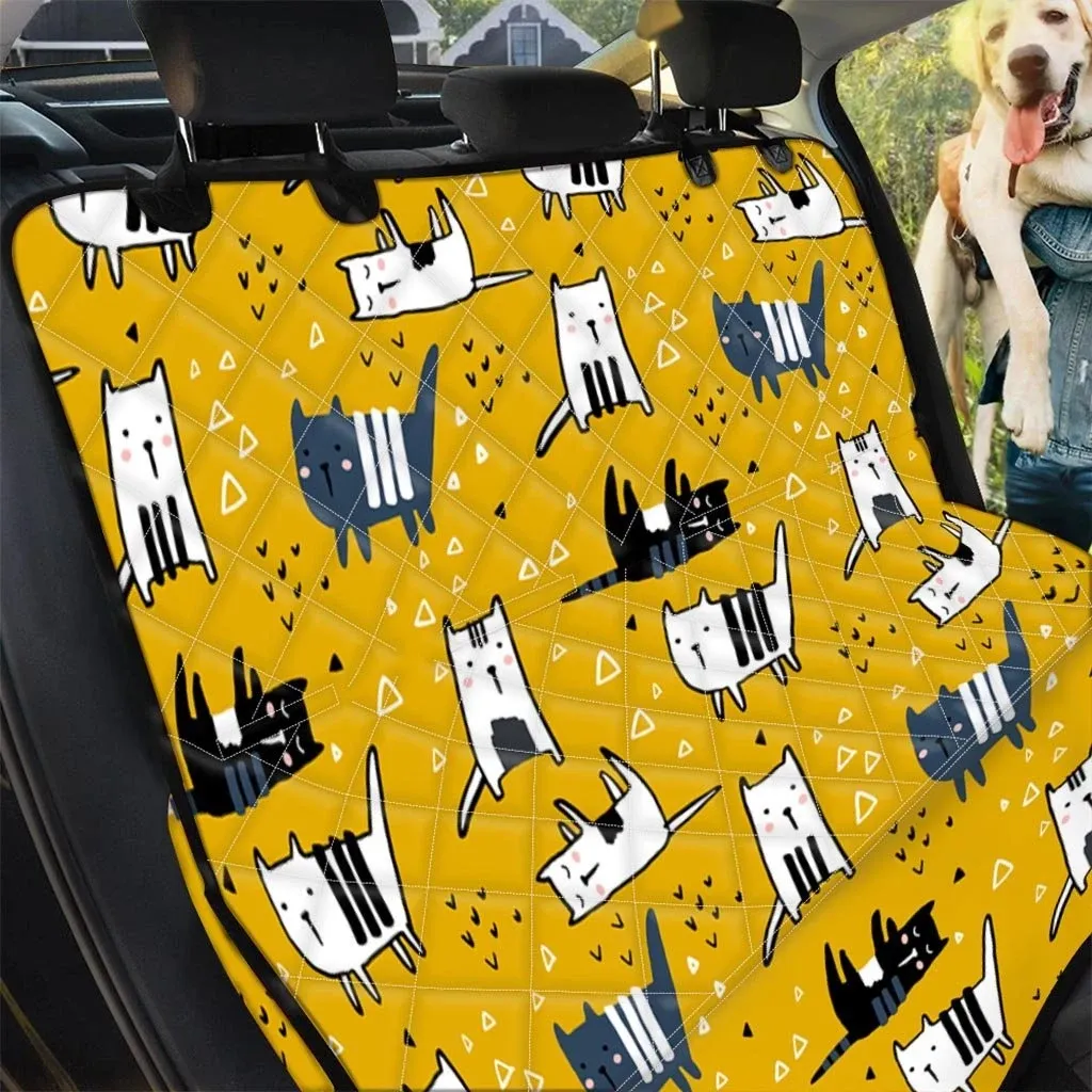 Yellow Doodle Cat Pattern Car Back Seat Cover Dog Car Seat Covers - 788ac2223c3b Yellow Doodle Cat Pattern Car Back Seat Cover Dog Car Seat Covers - 788ac2223c3b