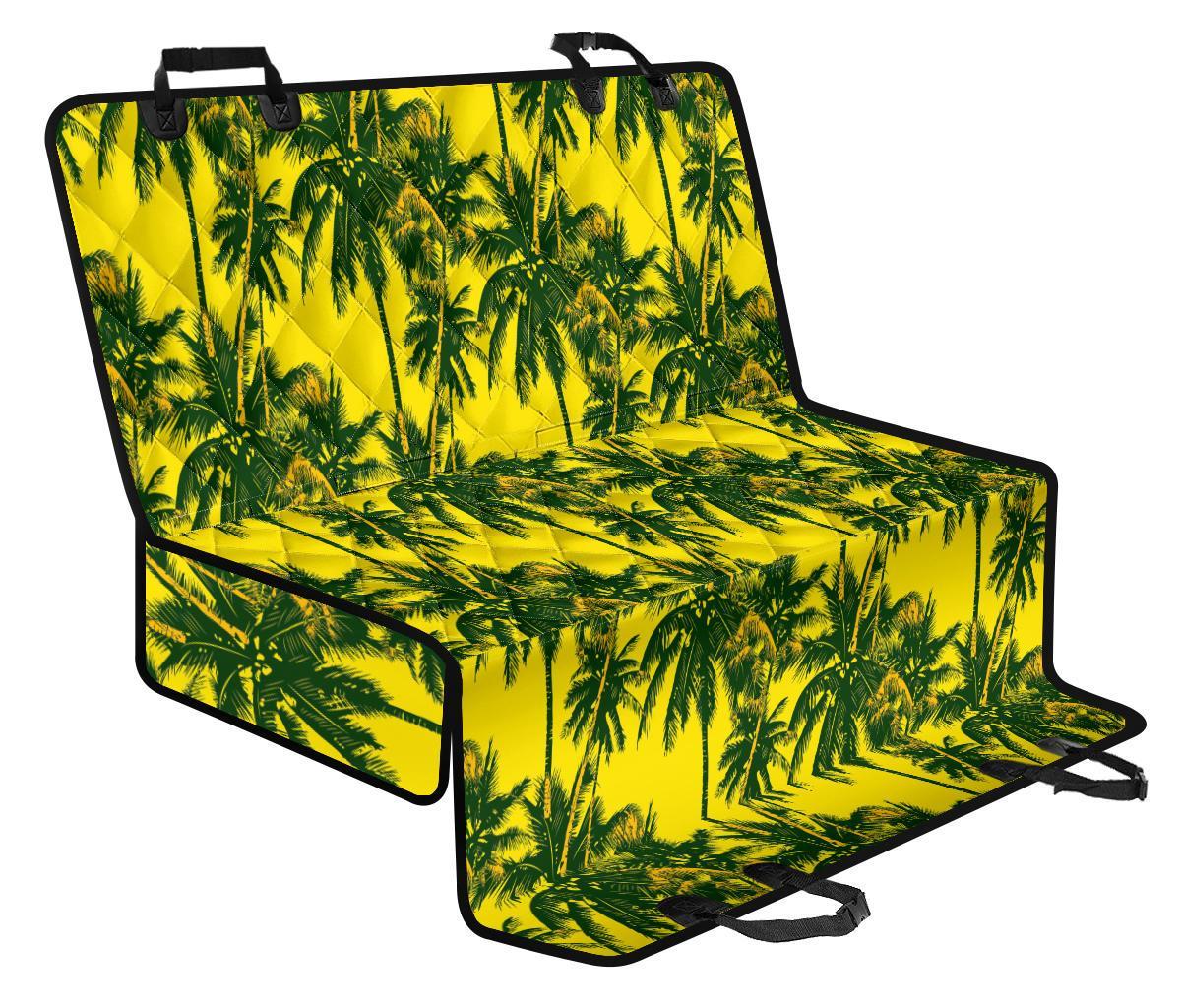Yellow Palm Tree Pattern Print Pet Car Back Seat Cover - ac89469e6416 Yellow Palm Tree Pattern Print Pet Car Back Seat Cover - ac89469e6416