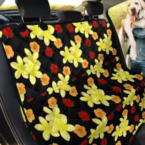 Yellow Plumeria And Baby Red Flowers Design Car Back Seat Cover Dog Car Seat Covers - 452227315c22