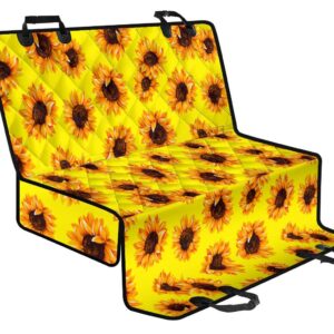 Yellow Sunflower Pattern Print Pet Car Back Seat Cover - cec5dcb3ffbc