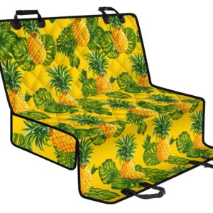 Yellow Tropical Pineapple Pattern Print Pet Car Back Seat Cover - 6cc2df2c330d