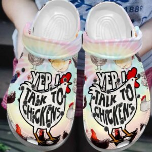 Yep I Talk To Chicken Personalize Clog Custom Crocs Fashionstyle Comfortable For Women Men Kid Print 3D