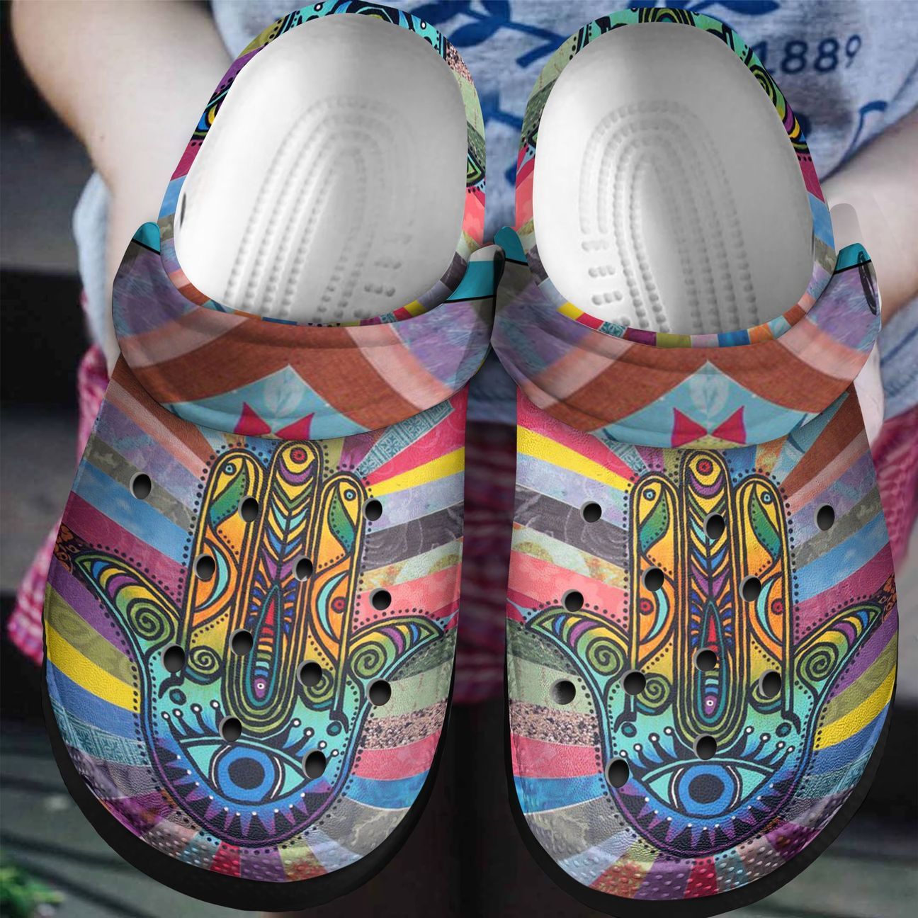 Yoga Personalized Clog Custom Crocs Comfortablefashion Style Comfortable For Women Men Kid Print 3D Hamsa Hand Yoga Personalized Clog Custom Crocs Comfortablefashion Style Comfortable For Women Men Kid Print 3D Hamsa Hand