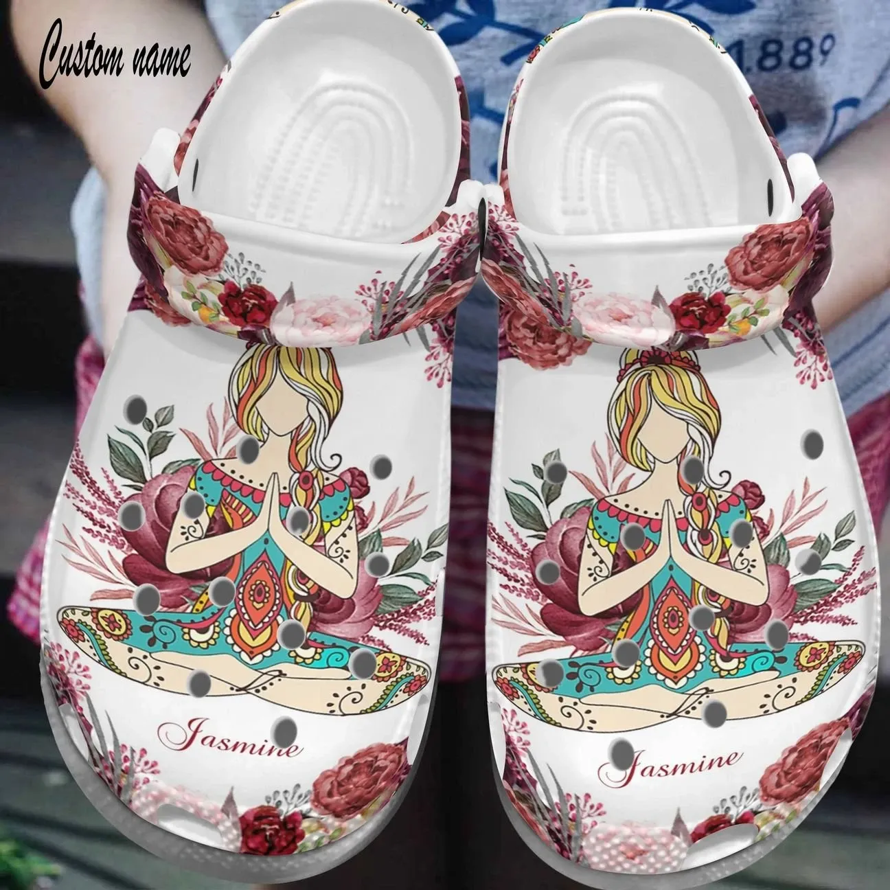 Yoga Personalized Personalize Clog Custom Crocs Fashionstyle Comfortable For Women Men Kid Print 3D Whitesole Beauty Yoga Personalized Personalize Clog Custom Crocs Fashionstyle Comfortable For Women Men Kid Print 3D Whitesole Beauty