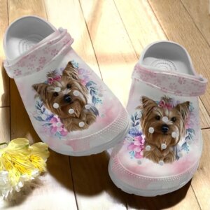 Yorkie Personalize Clog Custom Crocs Fashionstyle Comfortable For Women Men Kid Print 3D Cute Little Yorkie
