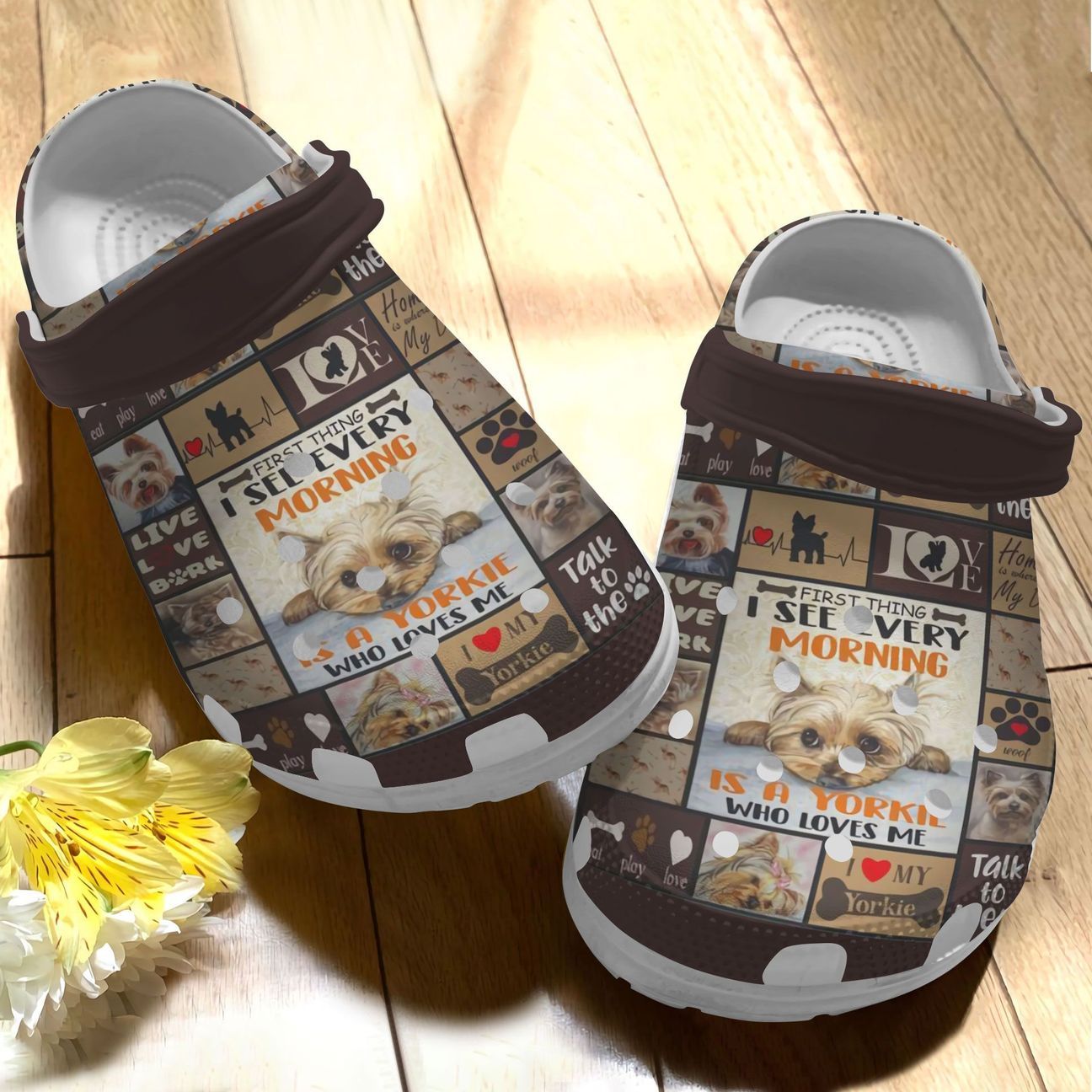 Yorkie Personalize Clog Custom Crocs Fashionstyle Comfortable For Women Men Kid Print 3D Whitesole Eat Sleep Play Yorkie Personalize Clog Custom Crocs Fashionstyle Comfortable For Women Men Kid Print 3D Whitesole Eat Sleep Play