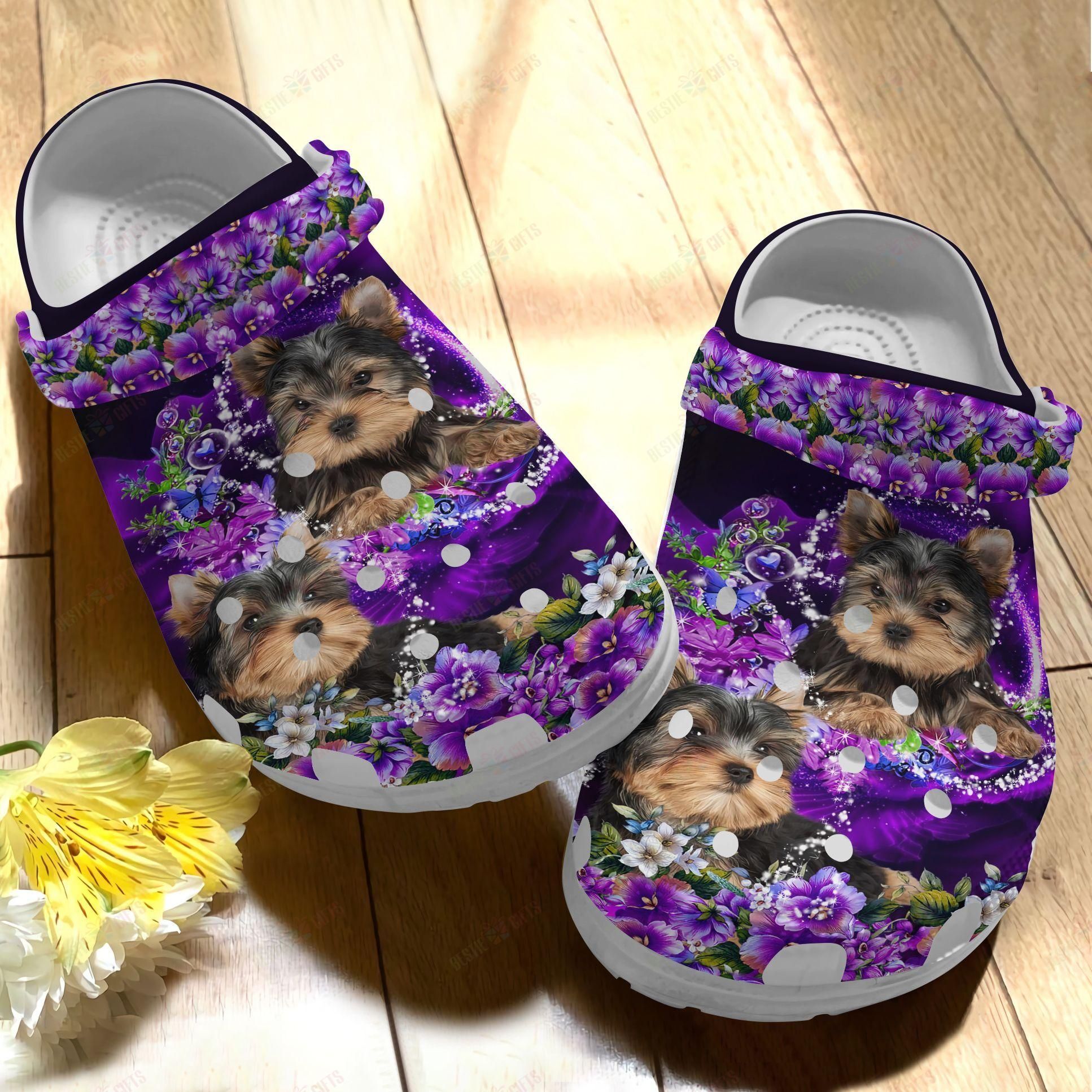 Yorkshire Crocs Clog Classic Clog Whitesole Yorkshire Gorgeous Purple Flowers Shoes Yorkshire Crocs Clog Classic Clog Whitesole Yorkshire Gorgeous Purple Flowers Shoes
