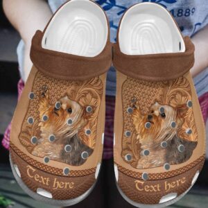 Yorkshire Personalize Clog Custom Crocs Fashionstyle Comfortable For Women Men Kid Print 3D Personalized Lovely Yorkie