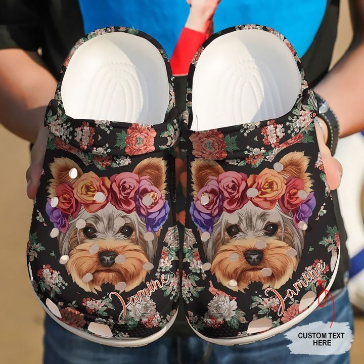 Yorkshire Personalized Floral Yorkie Sku 2767 Crocs Crocband Clog Comfortable For Mens Womens Classic Clog Water Shoes Yorkshire Personalized Floral Yorkie Sku 2767 Crocs Crocband Clog Comfortable For Mens Womens Classic Clog Water Shoes