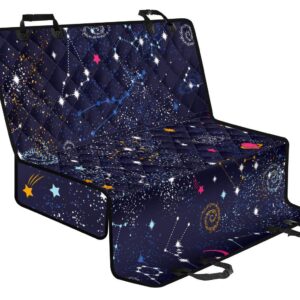 Zodiac Star Signs Galaxy Space Print Pet Car Back Seat Cover - ebfdf65c6283
